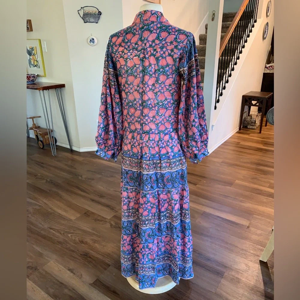 Beautiful boho Alicia Bell dress size Large silk/cotton fabric - Picture 5 of 8